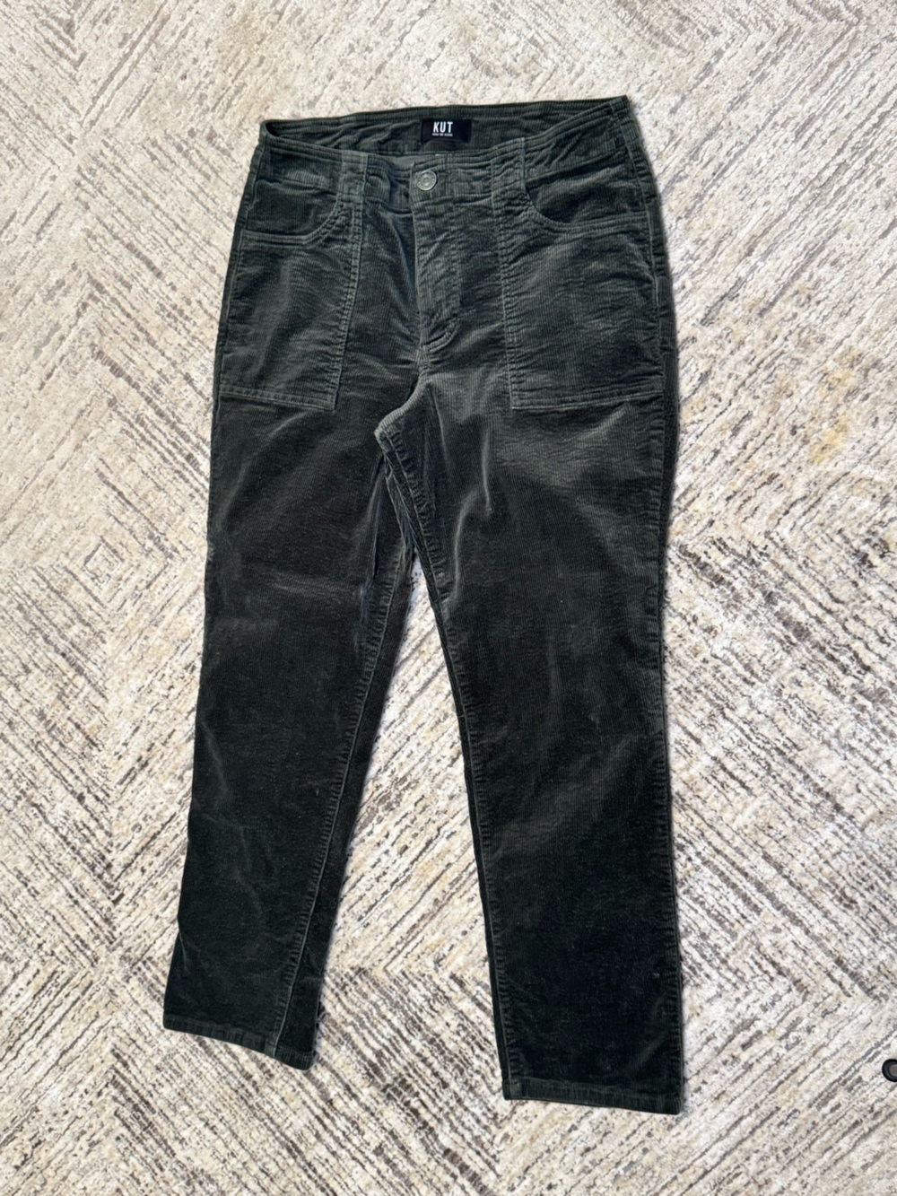 Kut from the Kloth Men's Black Corduroy Straight Jeans